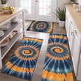 thumbnail image 2 of Orange Blue Tie Dye Mandala Pattern Kitchen Rugs Sets Of 3,Kitchen Runner Rugs Non Skid Washable,Decorative Kitchen Floor Mats for Kitchen,Sink,Laundry,17"x30"+ 17"x47" + 17"x59", 2 of 6