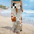 thumbnail image 4 of Cxenplz Palazzo Pants for Women 2025, Elastic High Waisted Boho Casual Loose Wide Leg Pants Plus Size Print Baggy Lounge Trouser Pants on Clearance, 4 of 6