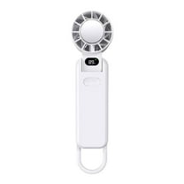 Portable Handheld Turbo Fan with Ice Cooler, 100 Speed Strong Wind, Rechargeable Foldable Mini Fan, LED Display, Small Powerful Personal Fans for Travel, Outdoor, Office