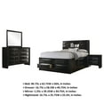 thumbnail image 5 of Benjara Ica 4pc Queen Bedroom Set with Storage Headboard and Footboard, Black, 5 of 6