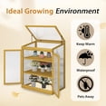 thumbnail image 6 of 2-Tier Wooden Cold Frame Greenhouse Cabinet with Adjustable Shelves, Brown, 6 of 12