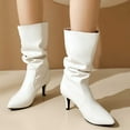 thumbnail image 4 of Mostsola Kitten Heels for Women Pointy Toe Slouchy Fall Boots Fashion Leather Dressy Ankle Boots, 4 of 9