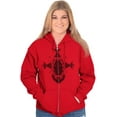 thumbnail image 4 of Scarab Ankh Ancient Egyptian Symbols Unisex Fleece Graphic Zip Up Hoodie Brisco Brands 2X, 4 of 5