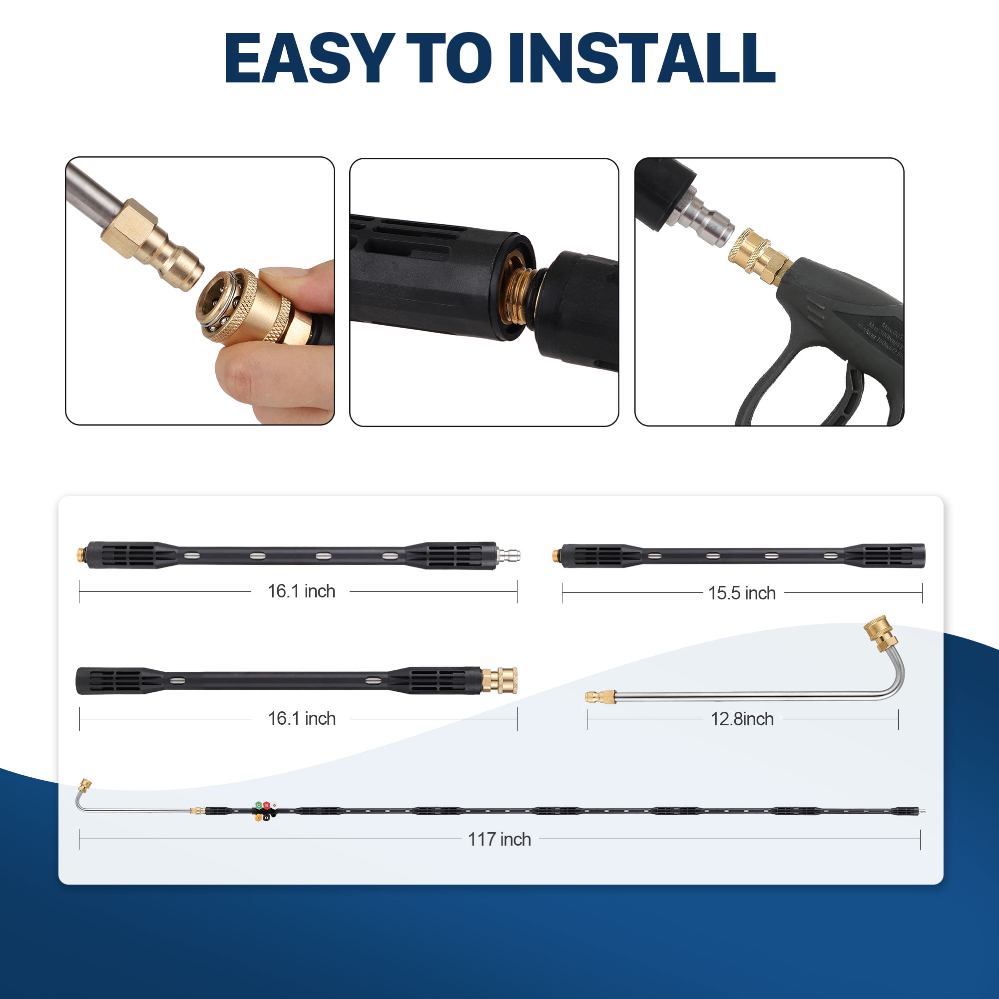 OCHAPA Pressure Washer Extension Attachment Wand, Quick Connect