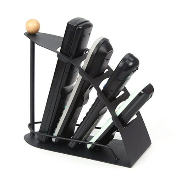 Worgeous Iron Four Lattices Holde Remote Storage Organizer Stand Storage Rack for Remote Controller Ship Type (Black)