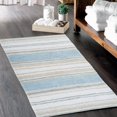 thumbnail image 2 of Alfombra de baño Chardin Home Maui, 100% algodón, 53 x 86 cm, color azul y beige costal, 2 of 6