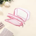 thumbnail image 3 of 1 Pc Large Capacity Makeup Bag for Business Travel Pink Mesh Fabric, 3 of 6