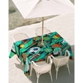 thumbnail image 3 of 60x102 Inch Outdoor Tablecloth with Umbrella Hole Zipper Rectangle Sports Theme Rectangular Tablecloths Outside Waterproof Funny Abstract Football Rugby Basketball Patio Table Cover for Picnic Party, 3 of 8