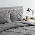 thumbnail image 6 of Bourina Comforter Set, 3-Piece, California King, Pleated Wrinkle-Resistant Microfiber Bedding, Grey, All-Season, 6 of 8