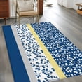 thumbnail image 3 of 3'x5' Area Rugs, Blue Yellow Indoor Outdoor Area Rug for Living Room Bedroom, Botanical Floral Motifs Wildflower Striped Washable Bathroom Rugs Kitchen Floor Carpet Mats Home Decor Aesthetic, 3 of 8