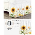 thumbnail image 3 of Pastoral Sunflowers Bed Skirt California King Size 18" Drop Farmhouse Floral Plants Leaves Ruffled Wrap Around Bed Skirts Adjustable Elastic Bedskirt Dust Ruffle for California King Size Bed, 3 of 7