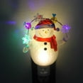 thumbnail image 2 of Night Light Snowman and Garland 7.75" LED Christmas Decor, 2 of 5