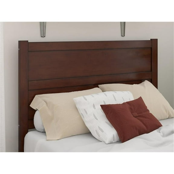 Pemberly Row Solid Wood Full Size Mid-Century Headboard in Walnut