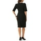 thumbnail image 3 of Vestido arrugado INSPIRE CHIC para mujer, vestido de trabajo de manga corta, tendencia S negro, 3 of 6