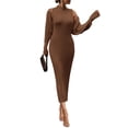thumbnail image 1 of Conjunto de Vestido Maxi de Punto de 2 Piezas para Mujer PRETTYGARDEN Marrón Talla L, 1 of 8