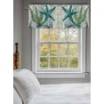 thumbnail image 3 of Coastal Beach Curtain Valances for Windows, Vintage Ocean Starfish Conch Pine Leaf Kitchen Valance Window Treatment, Light Filtering Block Curtains for Bathroom/Bedroom/Living Room 42'' x 12'', 3 of 9