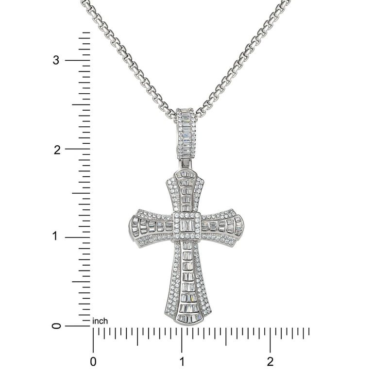 Sterling silver CZ cross pendant. Sterling silver CZ cross pendant.