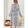 thumbnail image 4 of Womens Bathrobe Ladies Fleece Plush Warm Long Robes Fleece Nightgown Sleepwear Python Pattern XXL, 4 of 7