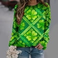 thumbnail image 1 of Nuoqisi Chandail de la Saint-Patrick pour Femmes Trèfle Imprimé Manches Longues, 1 of 7