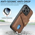 thumbnail image 2 of Nalacover for iPhone 13 Pro Max, Slim Case Wallet with Credit Card Holder, Back Flip Premium Leather Magnetic Clasp Kickstand Wirst Hand Strap Shockproof Cover For iPhone 13 Pro Max, Brown, 2 of 11