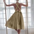 thumbnail image 2 of Sexy Vestido Casual para las Mujeres de Verano Plisado Sólido sin Mangas de Algodón Vestido sin Espalda, Correa O Estilo sin Correas, Lavadora, 2 of 9