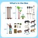 thumbnail image 5 of Juego de establo de caballos para niños, juego de club de caballos de simulación, que incluye vallas de granja, figuras de caballos, pesebre, herramientas de granja, juguetes para puestos de caballos, 5 of 6