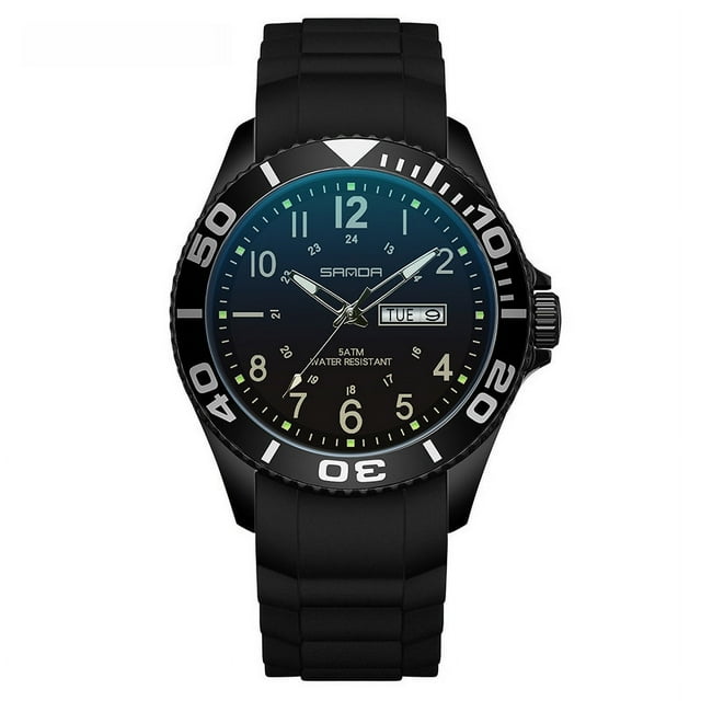 Medium Fashionable Casual Simple Personalized Night Vision Fluorescent Digital Wristwatch Dual Display Calendar Quartz Watch
