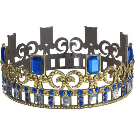Party City Descendants 3 Audrey Crown for Children, One Size, Gold Tiara with Blue Gemstones and Clear Rhinestones