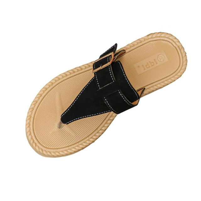 RXMEKW Bohemian Toe-Post Sandals for Women with Adjustable Buckle Strap and Cushioned Footbed in Multiple Colors