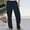 X-249Navy, variant on ZHOGXU Men Casual Pants With Pockets Solid Color Drawstring Elastic Waist Cotton Linen Comfortable Loose Breathable Trousers For Daily Wear,Beige,L