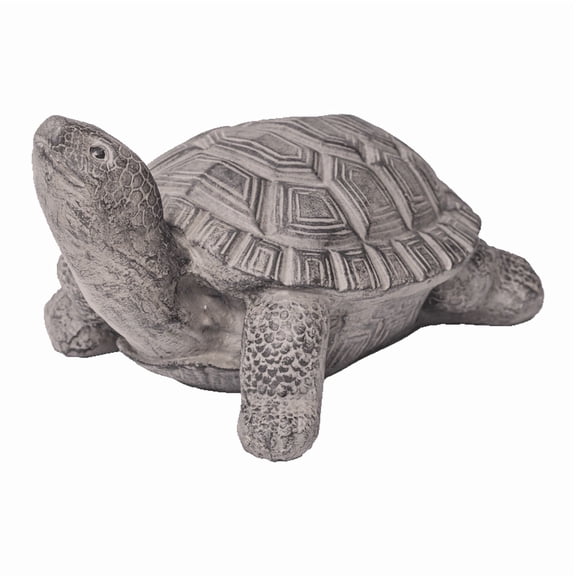 XBrand 23.8" L Gray Concrete Turtle Statue Indoor Outdoor Decor