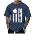 thumbnail image 3 of Wyzesi Custom T Shirts Men Plus Size Male Summer Baseball Graphic Plus Size T Shirt Printed Solid Color Short Sleeve Top Compression T Shirts Men Football Turtle Neck, 3 of 5