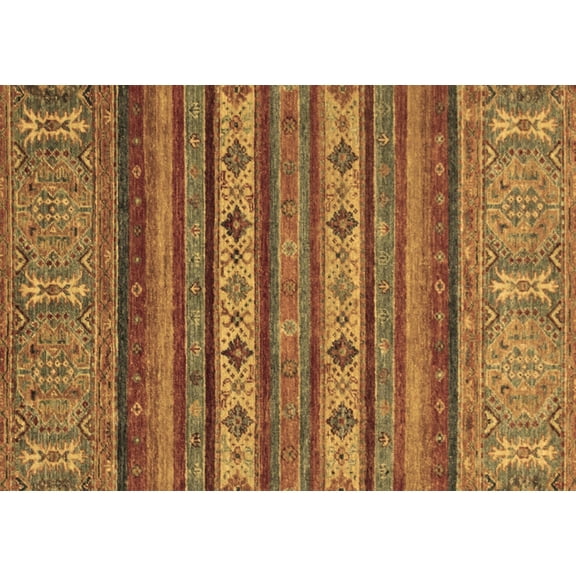 Ahgly Company Indoor Rectangle Abstract Brown Modern Area Rugs, 2' x 3'