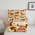thumbnail image 5 of Manfei Cute Pug Full Size Comforter Sets, Christmas Dachshund Bedding Comforter Set, Beige Brown, Gray Reversible, 3-Piece, 1 Comforter and 2 Pillowcases, 5 of 7