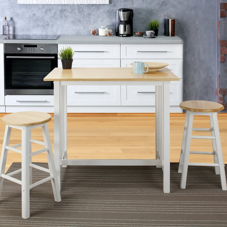 3 Piece Breakfast Set made with Solid Wood White