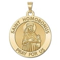 thumbnail image 2 of Picturesongold.Com Saint Homobonus Religious Medal Necklace Pendants - 1 inch Size of a Quarter - Sterling Silver, 2 of 6