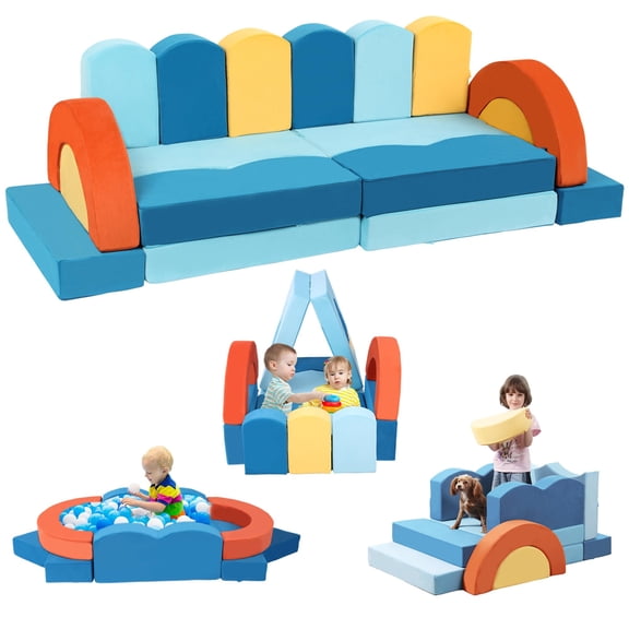Sofá de juego modular para niños, 22 unidades, diseño oceánico, con espuma