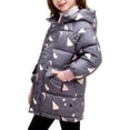 thumbnail image 2 of EnJoCho Girls Winter Coat Puffer Jackets Long Hooded Full Button Zip Up Trendy Cozy Warm Fall Coats Casual Travel Outerwear Cold Weather Down Alternative Thick Insulated, 2 of 4