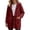 Red, variant on Womens Knit Sweater Coat Cozy Hooded V Neck Long Sleeve Solid Color Horn Toggle Closure Long Cardigan For Outdoor Walking