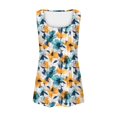 thumbnail image 6 of GaThRRgYP Womens Tops Summer and Spring,Tank Tops for Women Plus Size,Women's New Loose Casual Crew-neck Pleated Print Fashion Top Yellow S, 6 of 6