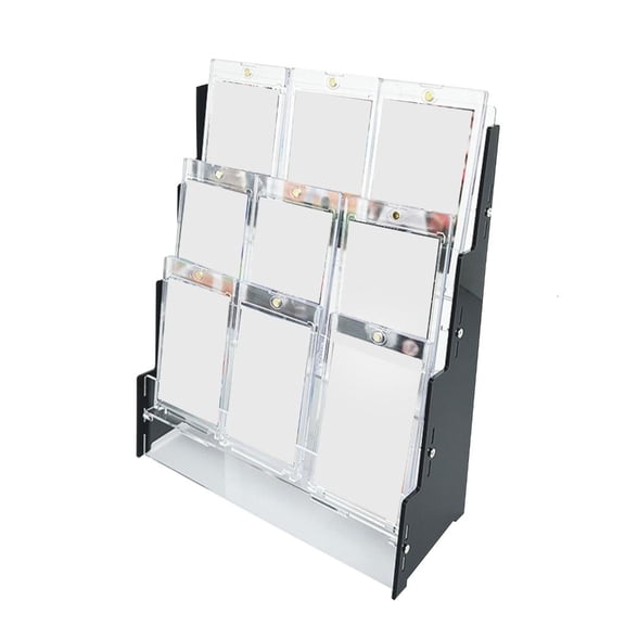 Giaone Acrylic Trading Card Holder Stand 3 Tiers Baseball Card Display Rack for Desk