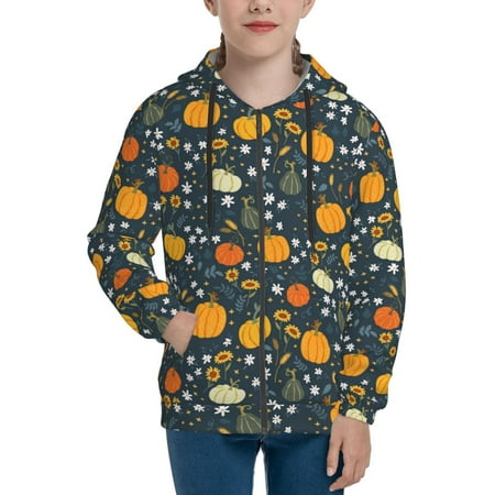 

Hoodies for Women Pumpkin Long Sleeve Sweatshirt Drawstring Zip Up Hoodie with Pockets Teen Girl Clothes