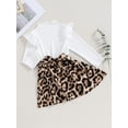 thumbnail image 3 of Bagilaanoe Little Girl Fall Dress Long Sleeve A-line Dresses 4T 5T 6T 7T Kids Leopard Patchwork Dress, 3 of 8