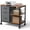 Rustic Brown&grey, variant on 3 Drawer Mobile File Cabinet, Freestanding Fabric Lateral Filing Cabinet Fits A4/Letter Size, Space Saving Rolling Printer Stand with X-Frame and Open Storage Shelf for Home Office