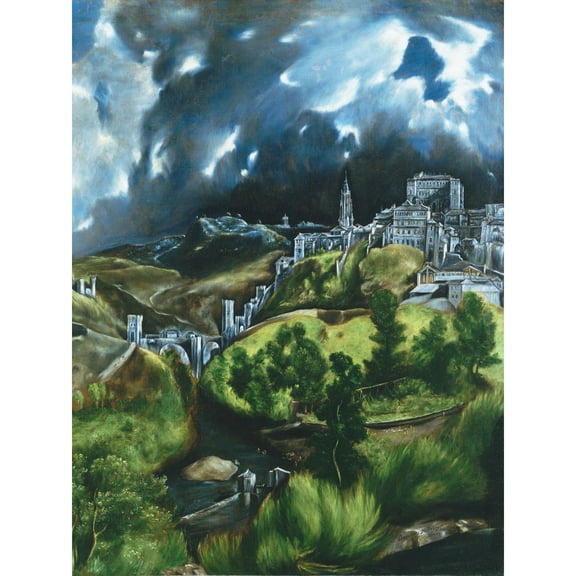 El Greco View Of Toledo Spain Expressive Painting Extra Large Art Print Wall Mural Poster Premium XL