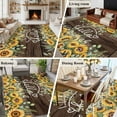 thumbnail image 6 of Area Rug 60×96in, Hello Summer Words Floor Carpet Living Room Rug, Watercolor Farm Sunflowers Non-Slip Welcome Mat Indoor Rugs for Bedroom Dining Room, 6 of 9