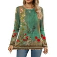 thumbnail image 3 of Fantaslook Women Tunic Tops Casual Long Sleeve Shirts Crew Neck Fall Tops Basic Tees Floral Dressy Blouses, 3 of 10