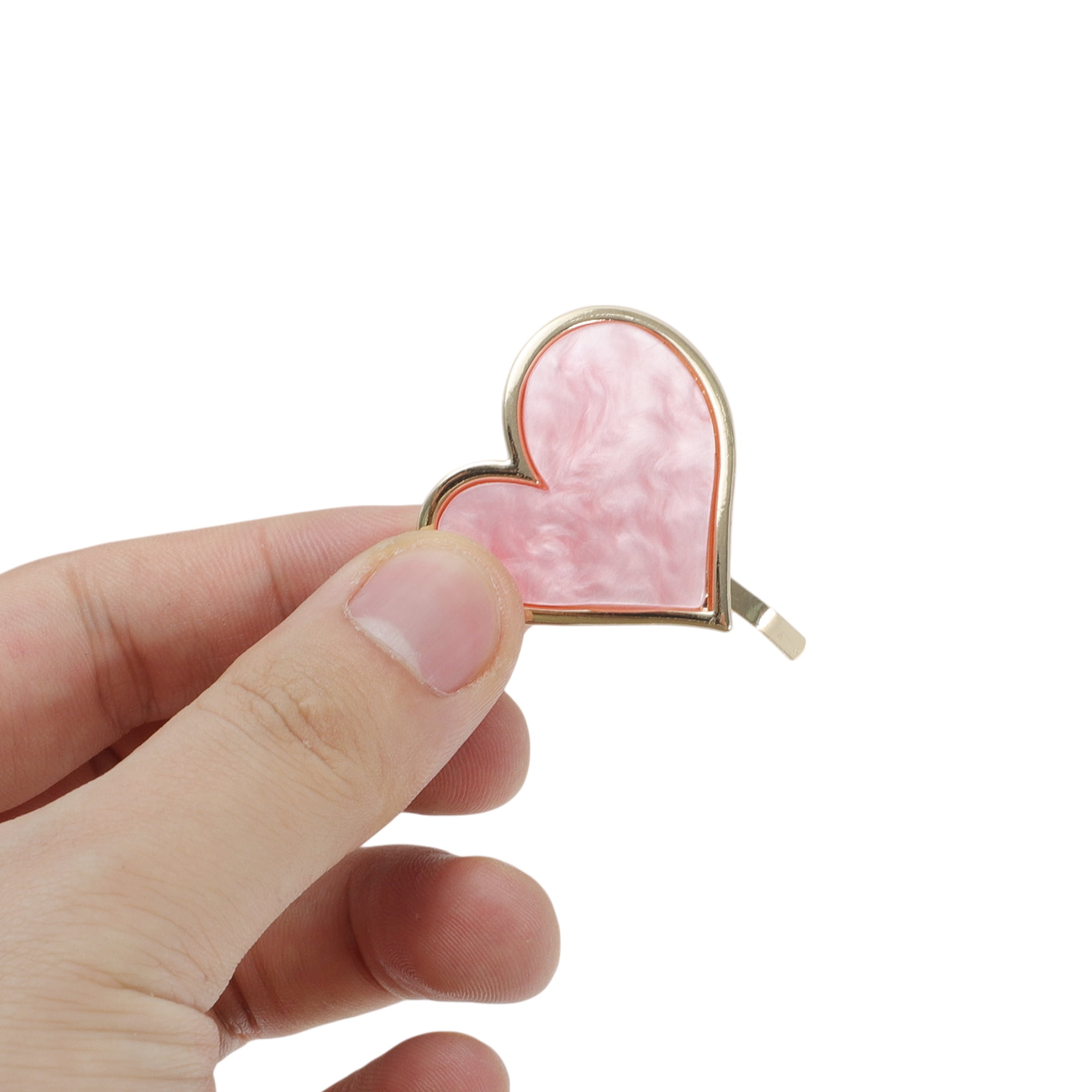 Unique Bargains Stylish Heart Design Ponytail Buckle Hair Clip Pink