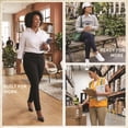 thumbnail image 3 of Dickies Womens Work Pants - Mid Rise Skinny Stretch Fit Twill Pull On Office Casual Pants for Women, 3 of 7