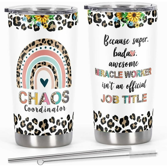 Chaos Coordinator Tumbler, Birthday Gift For Teacher Mom Boss Lady Coworker Manager Women